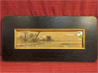 Watercolor Landscape in wooden frame