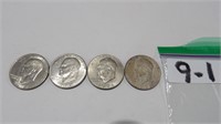 4) Eisenhower Silver Dollars 1971, 72, 74, D