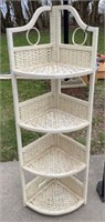 Folding Wicker Corner Shelf