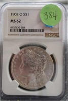 1902-o Morgan Silver Dollar NGC MS62