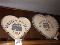 2 heart decor with stands