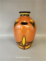 Glazed Red Clay Pottery Vase Canada Signed