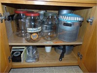 CABINET 11: GOLD MEDAL GALLON JARS AND POTS & PANS