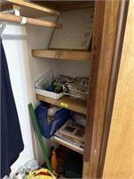 All items on shelves and in floor of closet