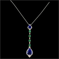 18K Gold 14.92ct Tanzanite & 0.65ctw Diamond Penda