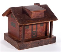 AMERICAN PYROGRAPHIC DOLL HOUSE, with hinged-door