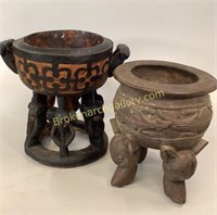 2 African Tribal Offering Bowls