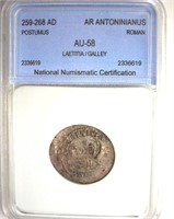 259-268 AD Laetitia / Galley NNC AU58 AR Anton