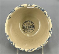 RW sponge panel 6" bowl w/ "Vald. Hansen,