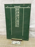 Vintage Masonite Cricket dart score board sign