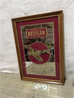 Vintage Kessler Whiskey advertising mirror