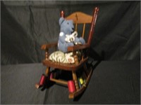 Vtg Sewing Rocking Chair w/ Sewing Accessories