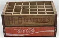 (SM) Vintage Coca-Cola And Hi-Q wood crates ,