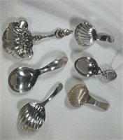 Collection of 6 Sterling Tea Caddy Spoons