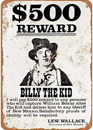 $12  8'x12' Billy The Kid Wanted Poster Tin Sign
