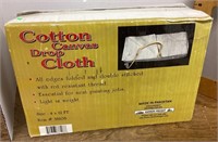 NEW  4’ x 12’ cotton canvas drop cloth