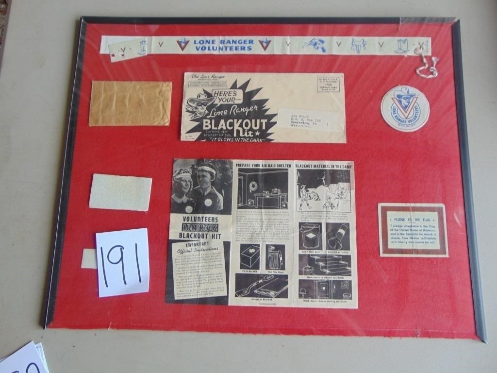 Frame with the Lone Ranger Voulenteer Items