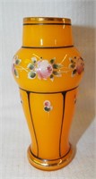 Enamel Decorated Art Glass Vase