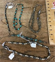 Gemstone necklaces, bracelets, earrings