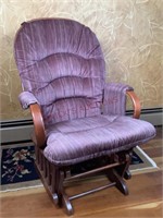 Wooden Spindle Back Rocker with Cushion