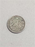 1928 Mexico 10 Centavos Silver Coin