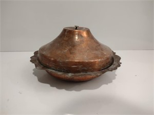 Antique Copper Lidded Dish