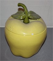 CERAMIC YELLOW APPLE COOKIE JAR-ASIS