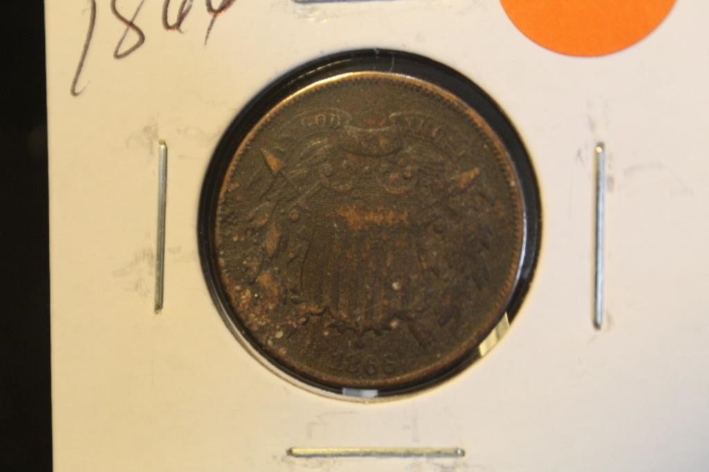 1866 2 Cent Coin