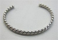Sterling Stamped Silver Rope Bracelet