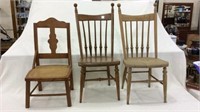 Group of 3 Childs Chairs Including
