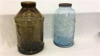 2 Lg. Glass Penny Jars Including Masons