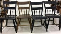 Group of 4 Primitive Wood Chairs-