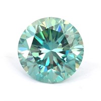 APPR $5350 13.35 Ct Round Moissanite Fancy Blue