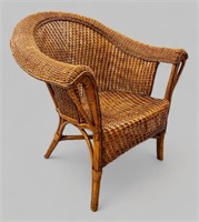 VINTAGE WICKER ARM CHAIR