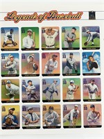 Legends of Baseball, Full Sheet of 20 x 33-Cent Po