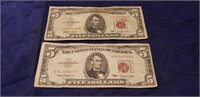 (2) Five Dollar Bills (1963)