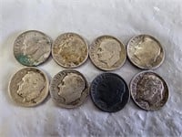 8 Roosevelt Silver Dimes