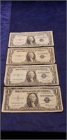 (4) Silver Certificate One Dollar Bills