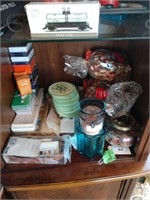 Shelf Lot of Playing Cards & Potpourri