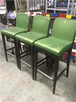 GREEN HIGH BAR STOOLS 3 X MONEY