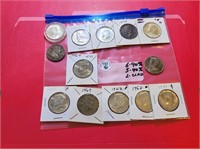 6 Pcs 90% 5 Pcs 40% 2 Pcs Clad Half Dollar