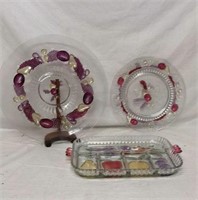 Indiana Glass Garland Platters, Divided Dish