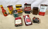 10 pcs- vintage Oil & fluid cans