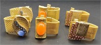 Men's Gold Toned Cufflinks w/ Faux Colored Stones