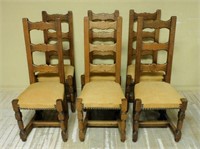 French Farmhouse Style Oak Chairs.