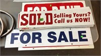 GROUP OF SIGNS-FOR SALE & SOLD