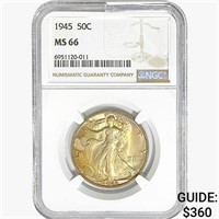 1945 Walking Liberty Half Dollar NGC MS66