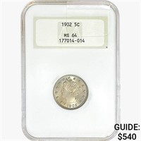 1902 Liberty Victory Nickel NGC MS64