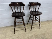 (2) Pine Bar Stools