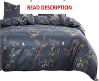 Gray Bird Floral Comforter Set (3pcs  King)